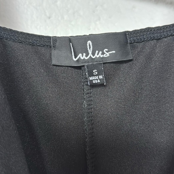 Lulus Wrap Dress in black with silver - Picture 4 of 6